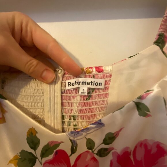 Reformation 100% Silk Dress Giverny Pattern Size 8 - Picture 4 of 5